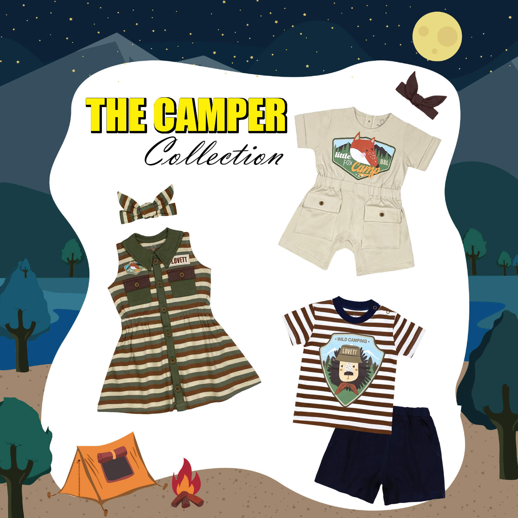 Little Camper 2-Piece Outfit Set - Camel main image 0