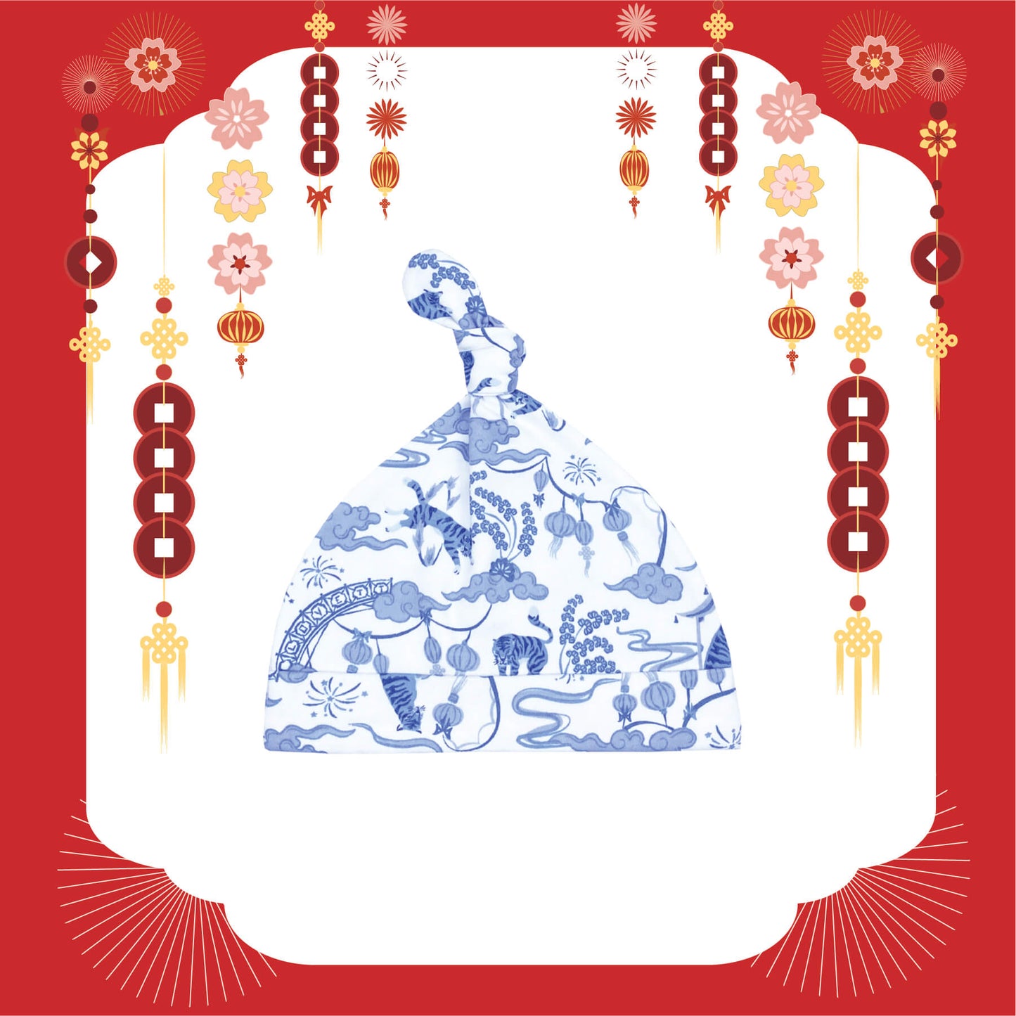 Oriental Festivities (Porcelain) Hat from Little BB Love - Stylish and Comfortably Soft Baby Clothing Store