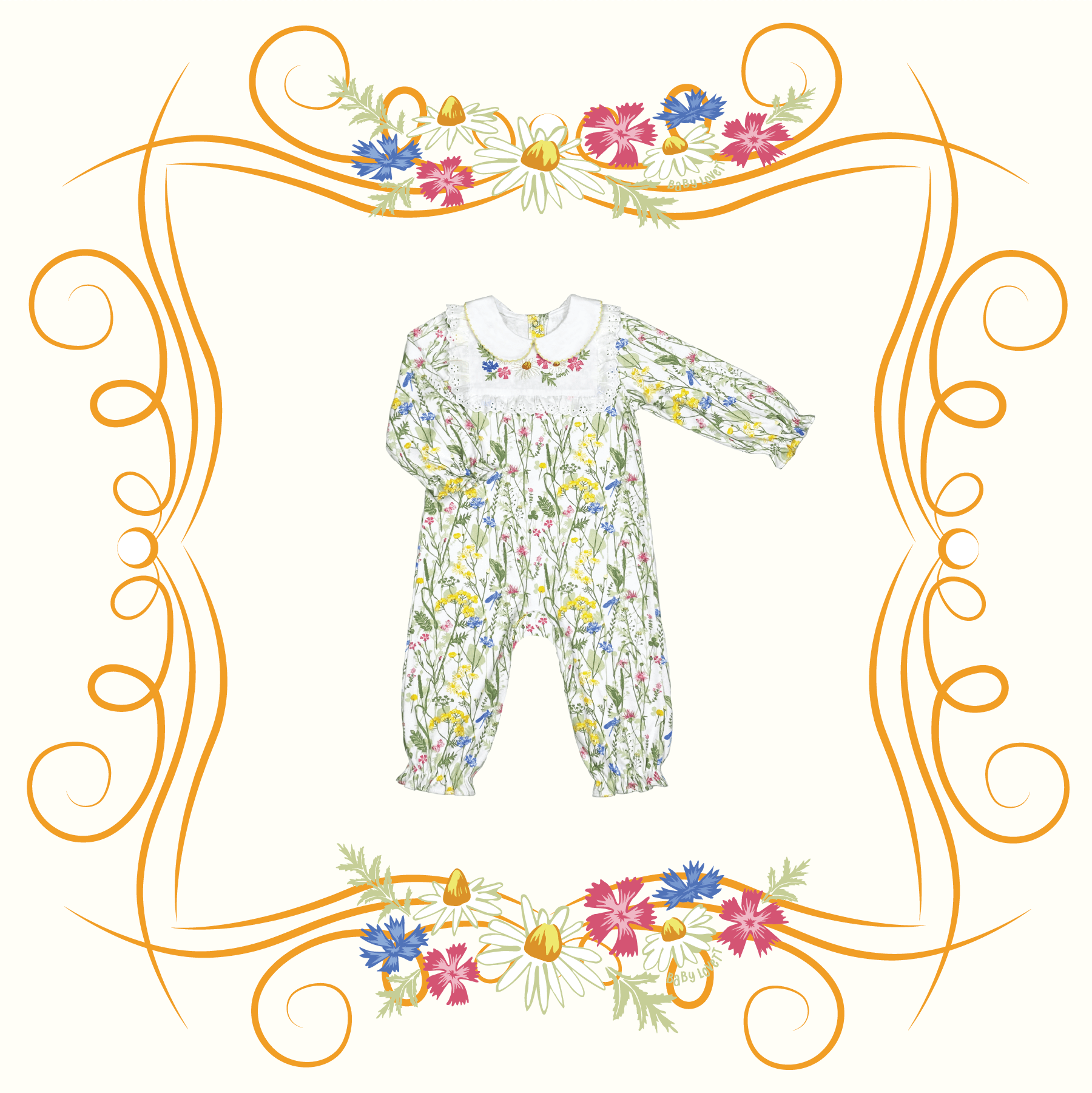 Floral Meadows (Without Footies) Sleep and Play Suit from Little BB Love - Stylish and Comfortably Soft Baby Clothing Store