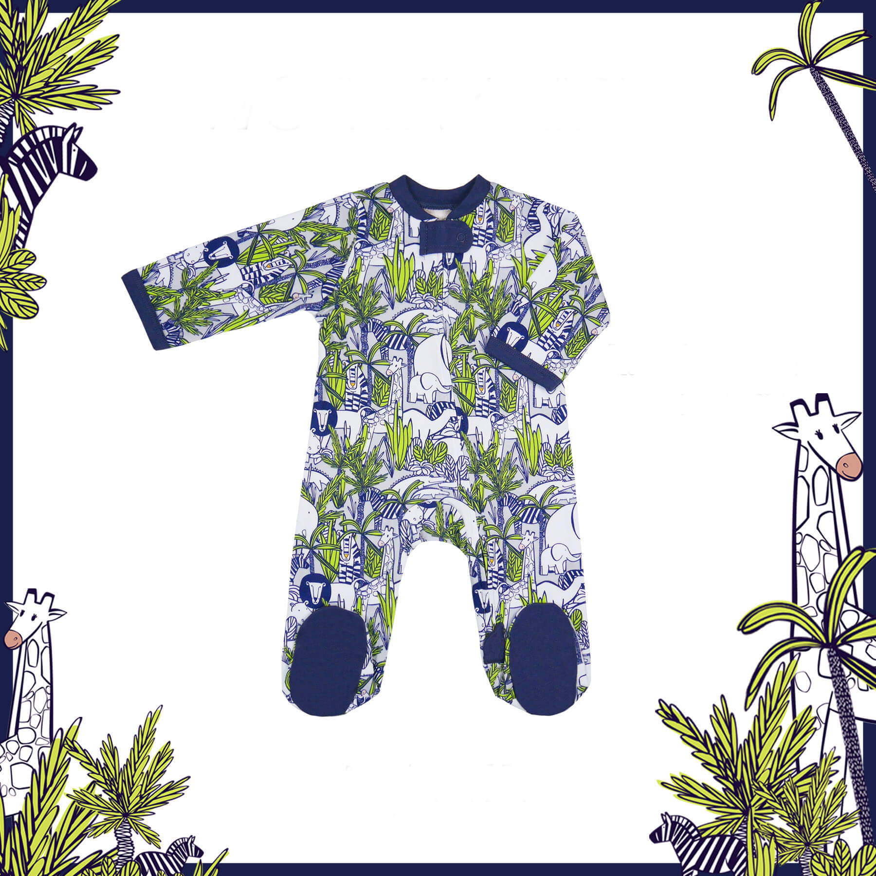 Adventure Safari Sleep and Play Suit from Little BB Love - Stylish and Comfortably Soft Baby Clothing Store