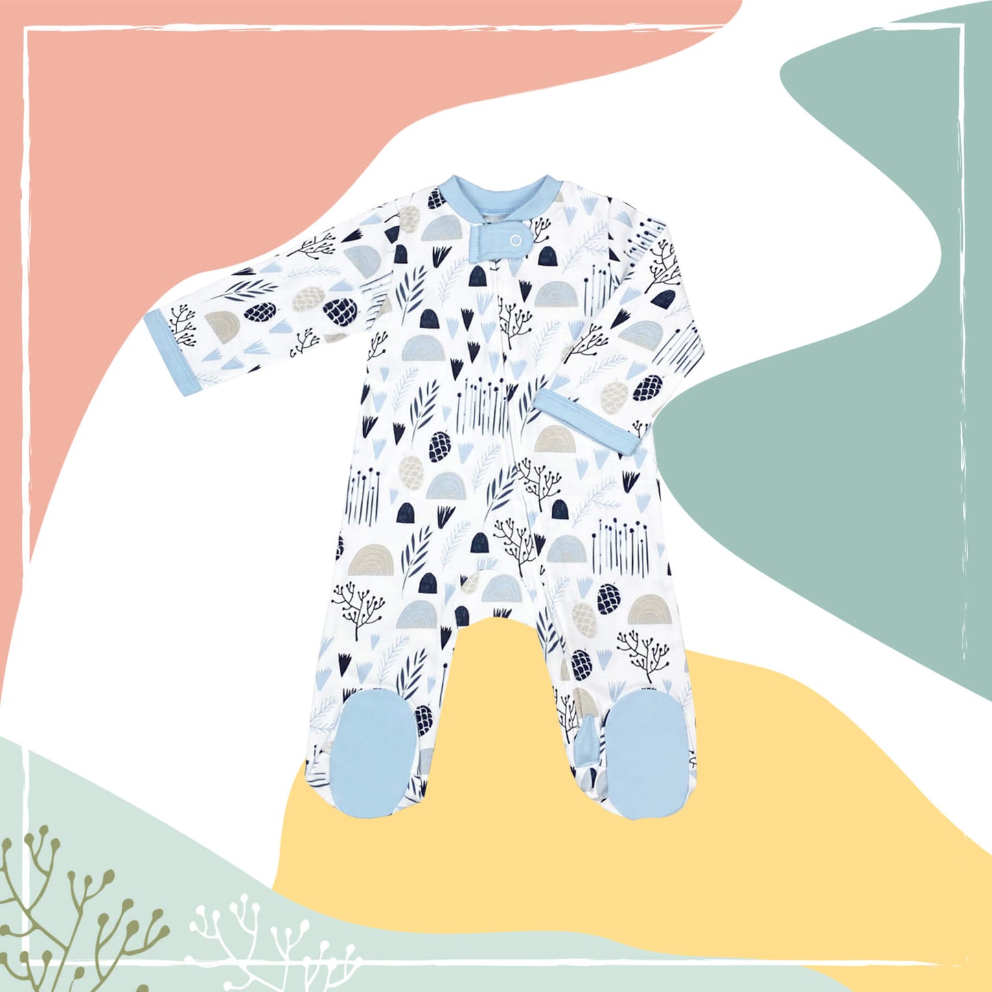 Autumn Trees Sleep and Play Suit from Little BB Love - Stylish and Comfortably Soft Baby Clothing Store