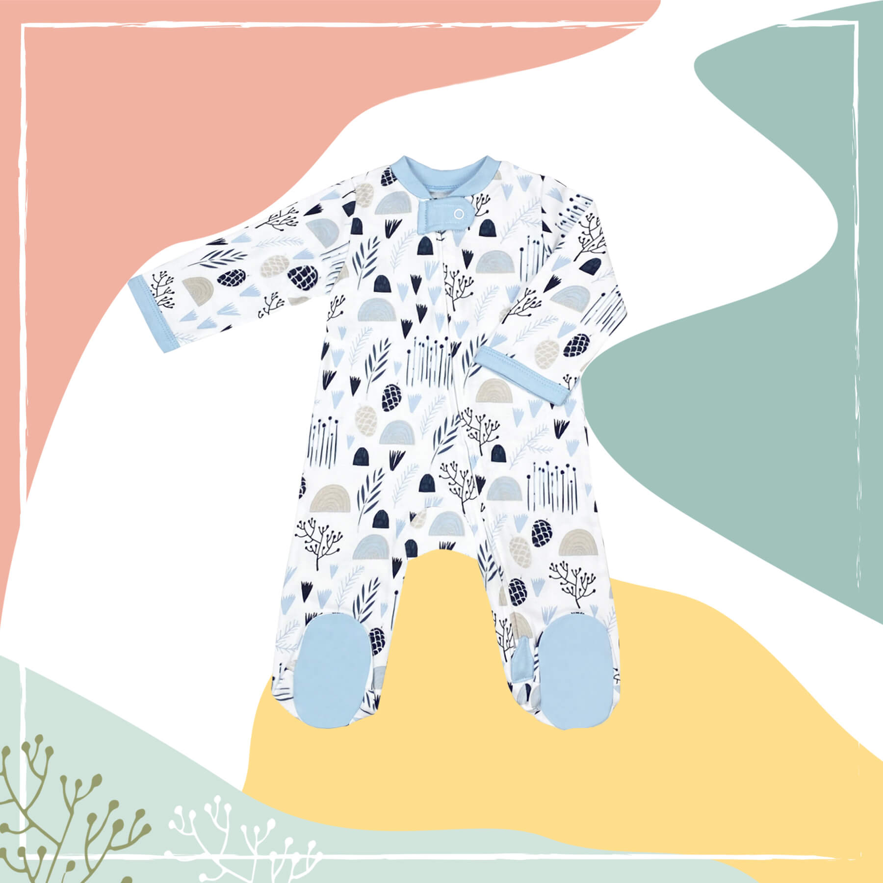 Autumn Trees Sleep and Play Suit from Little BB Love - Stylish and Comfortably Soft Baby Clothing Store