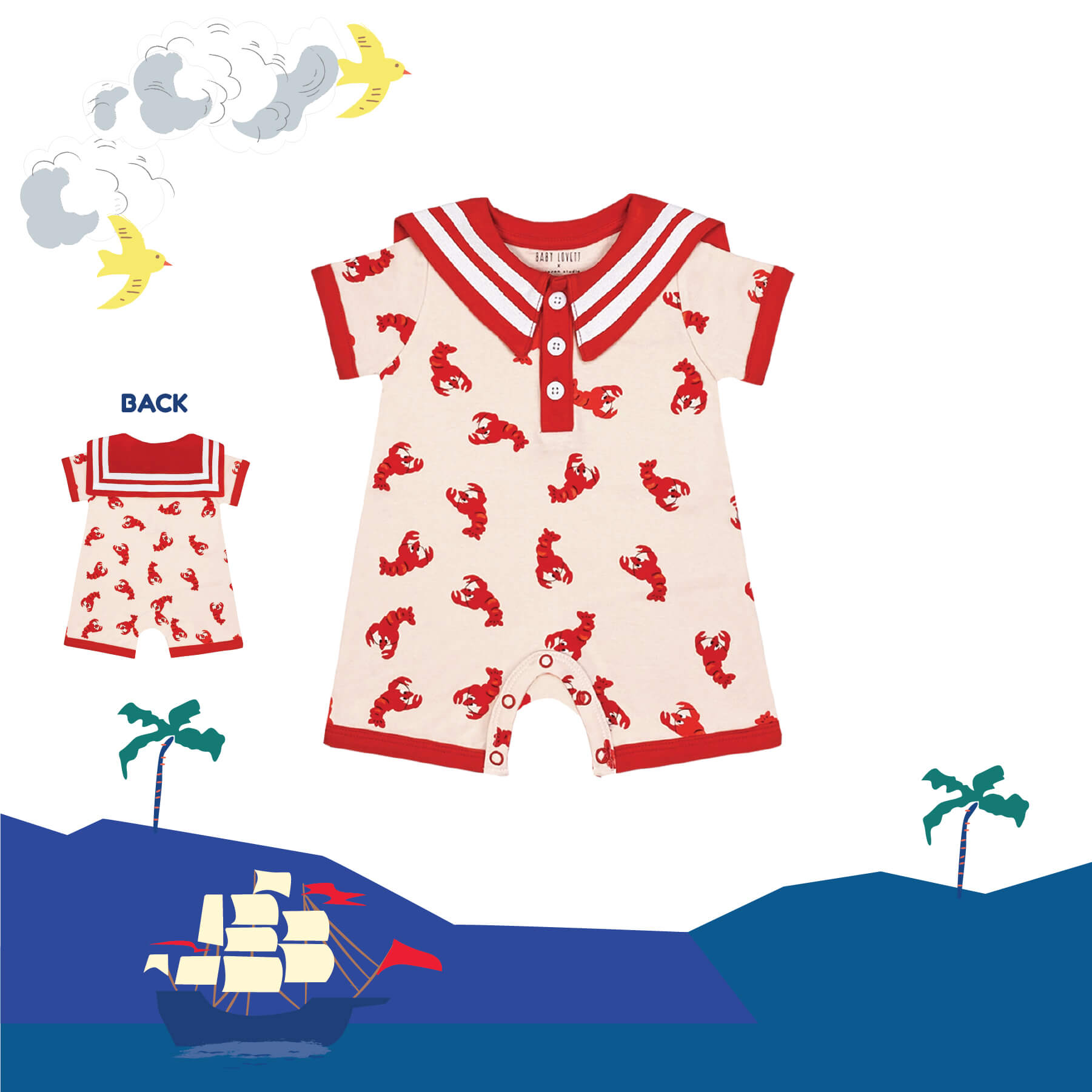 Baby Lobsters Romper from Little BB Love - Stylish and Comfortably Soft Baby Clothing Store