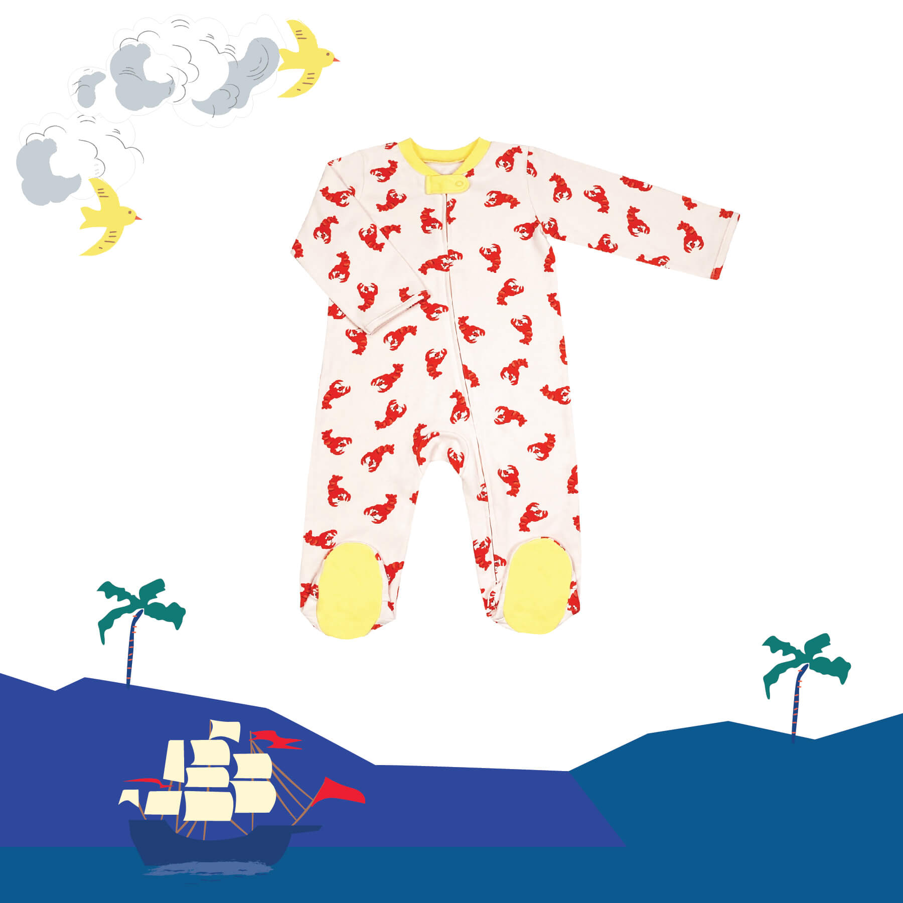 Baby Lobsters Sleep and Play Suit from Little BB Love - Stylish and Comfortably Soft Baby Clothing Store