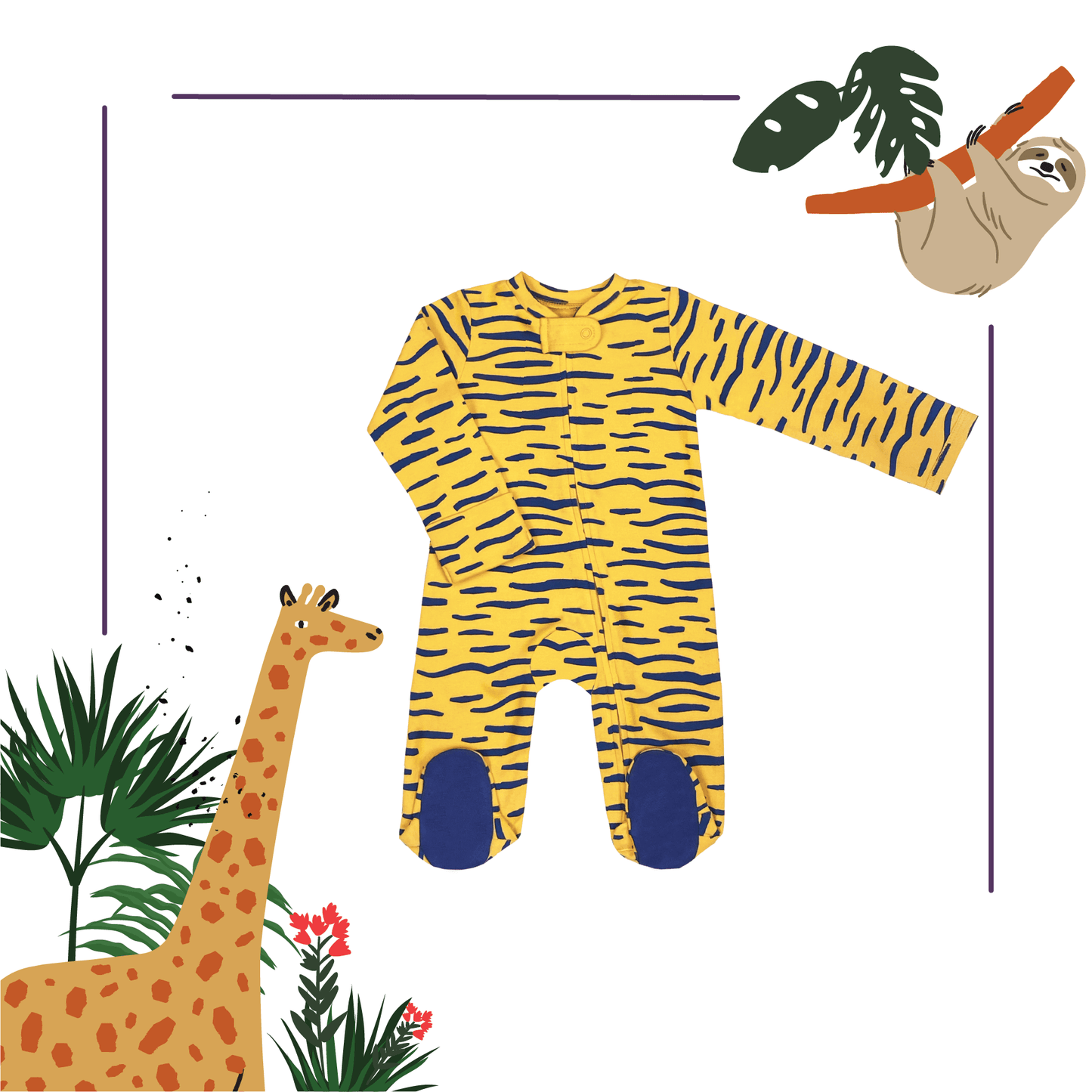 Brave Tiger Sleep and Play Suit from Little BB Love - Stylish and Comfortably Soft Baby Clothing Store