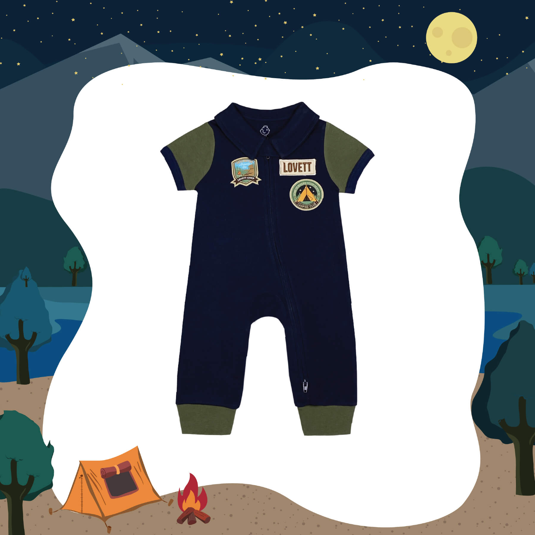 Camping Adventure Sleep and Play Suit from Little BB Love - Stylish and Comfortably Soft Baby Clothing Store