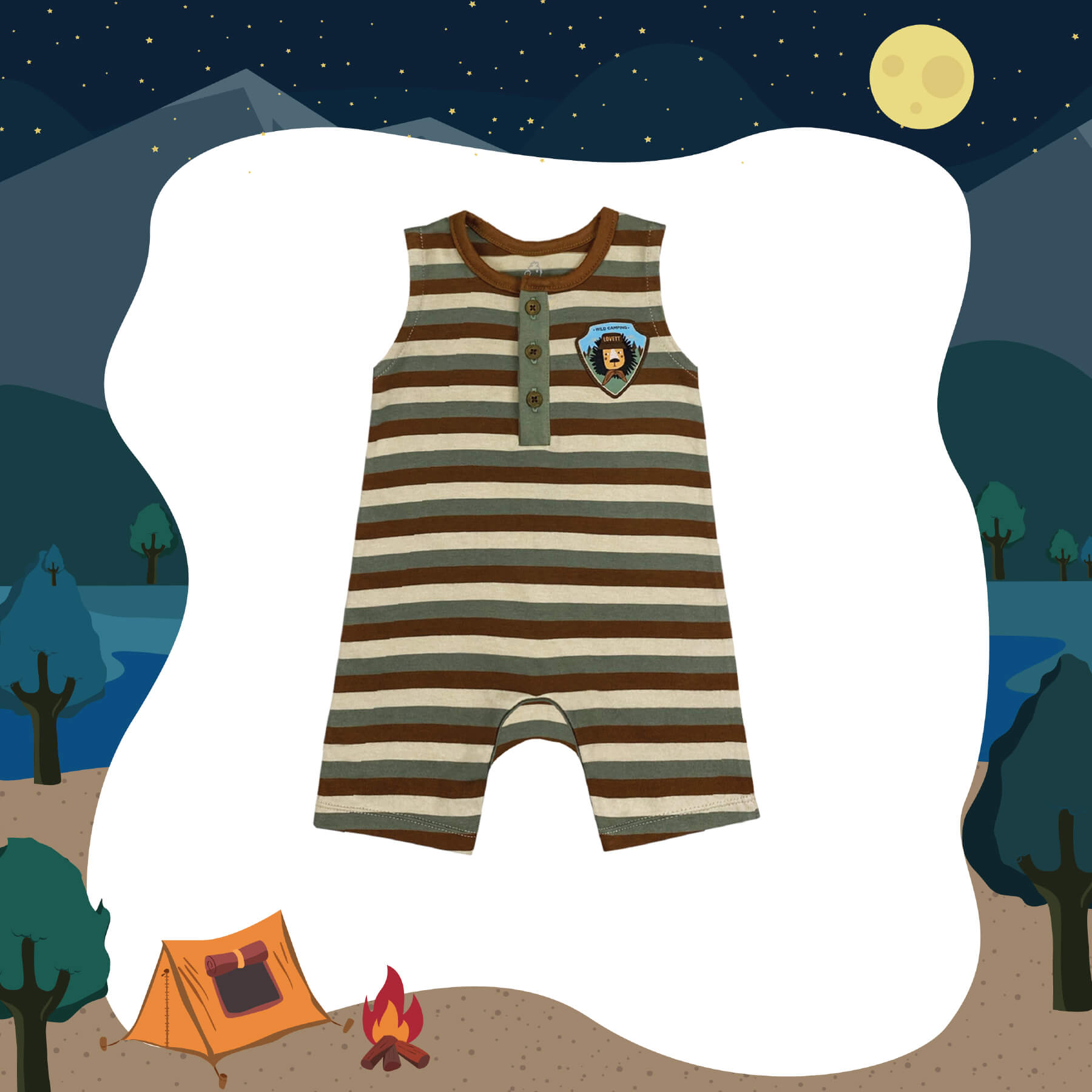 Little Camper Romper from Little BB Love - Stylish and Comfortably Soft Baby Clothing Store