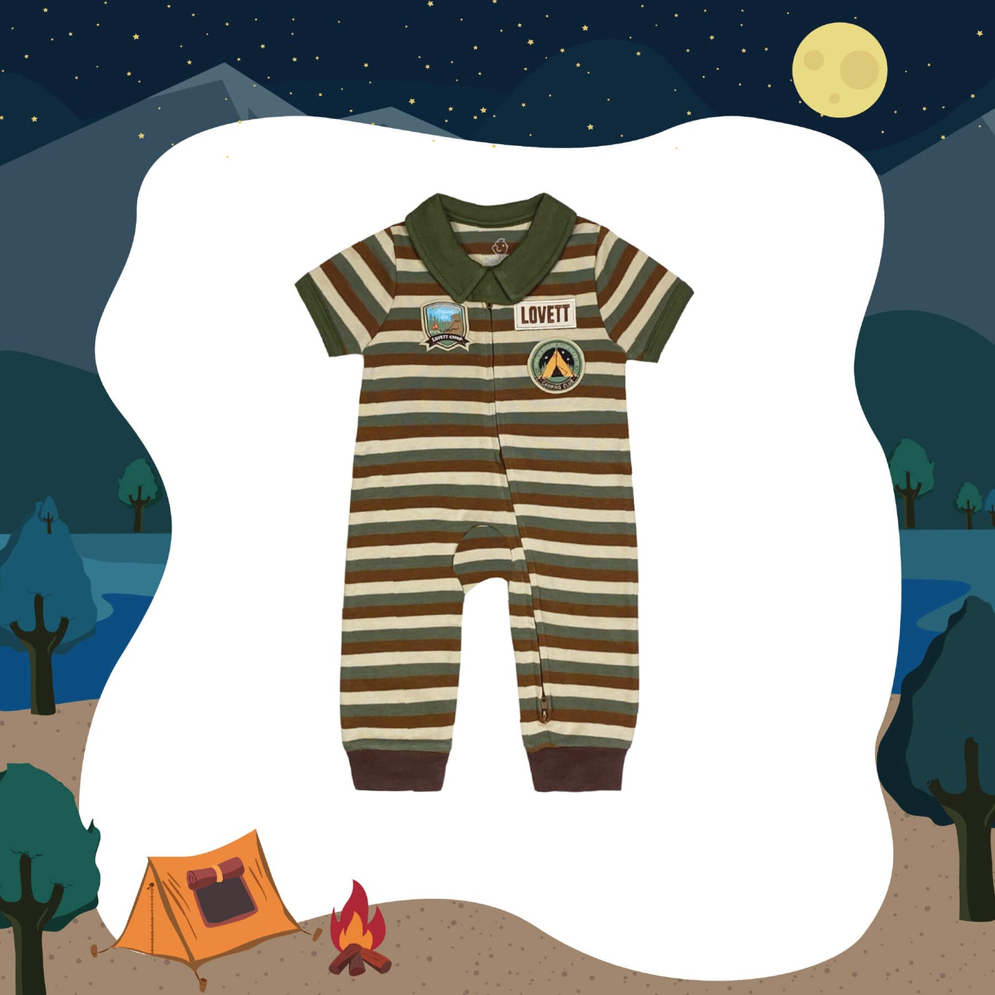 Little Camper Sleep and Play Suit from Little BB Love - Stylish and Comfortably Soft Baby Clothing Store