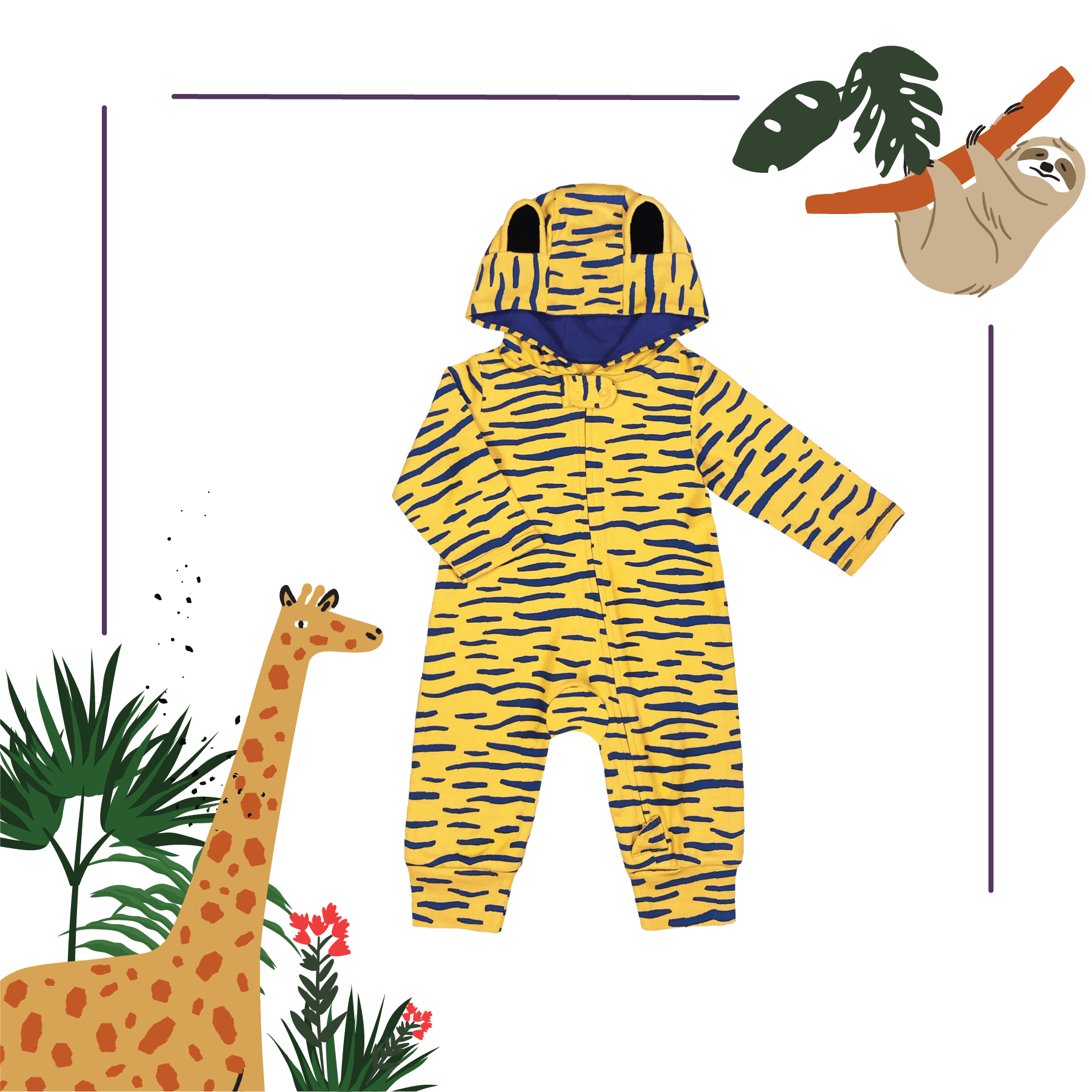Mighty Tiger Sleep and Play Suit from Little BB Love - Stylish and Comfortably Soft Baby Clothing Store
