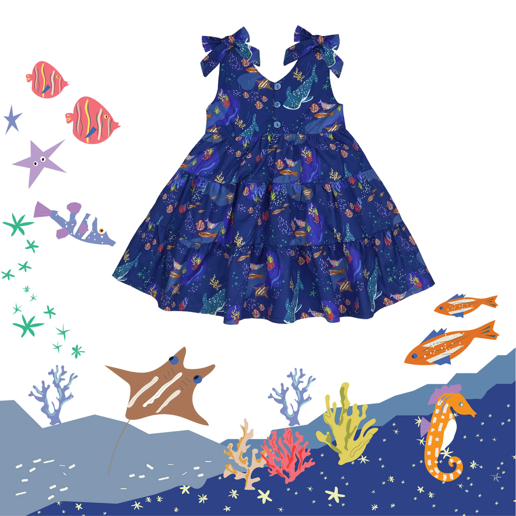 Ocean Wonders Dress from Little BB Love - Stylish and Comfortably Soft Baby Clothing Store