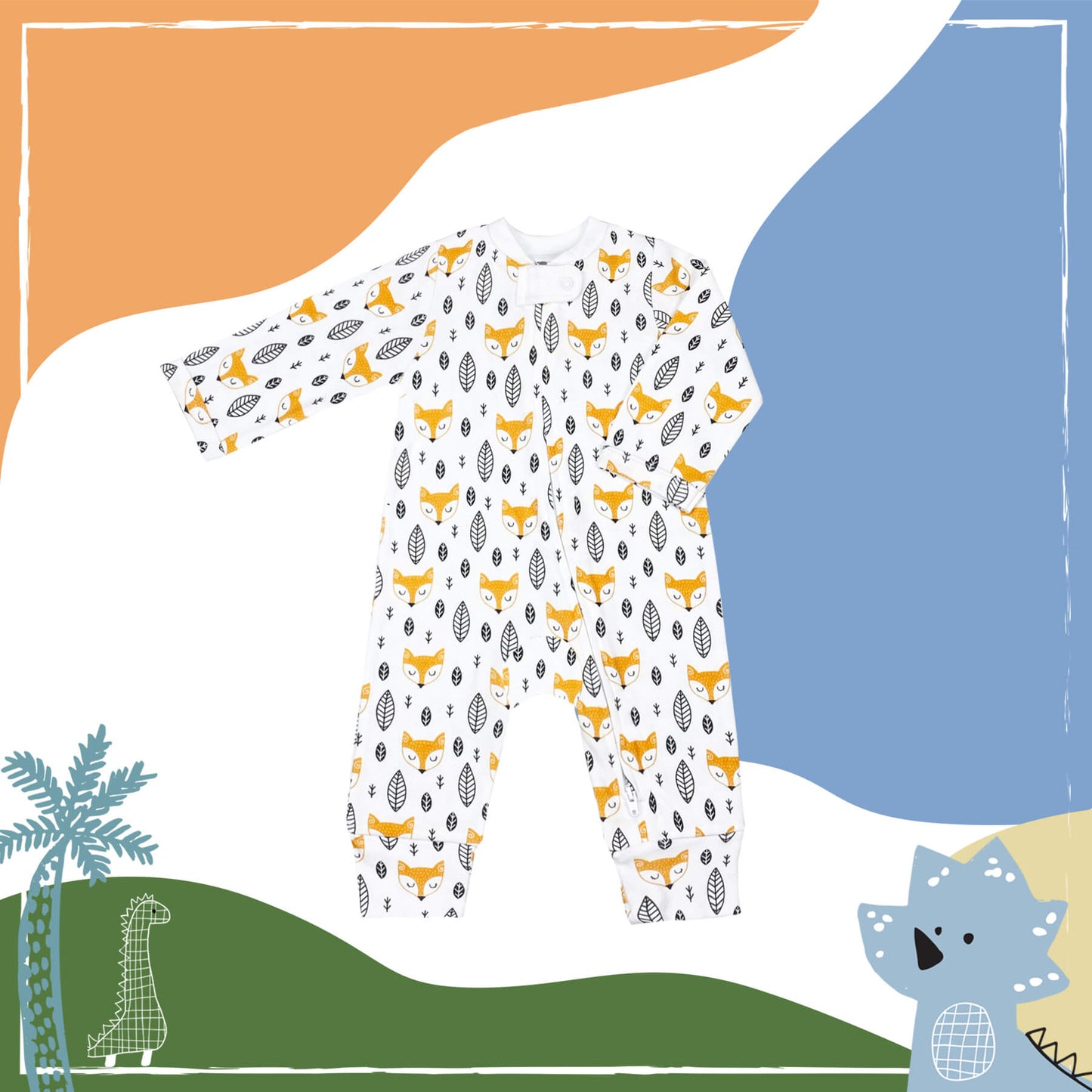 Sleepy Little Fox (Without Footies) Sleep and Play Suit from Little BB Love - Stylish and Comfortably Soft Baby Clothing Store