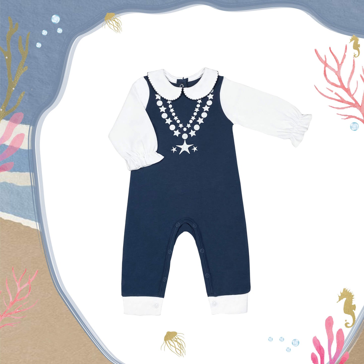 Starry Necklace Sleep and Play Suit from Little BB Love - Stylish and Comfortably Soft Baby Clothing Store