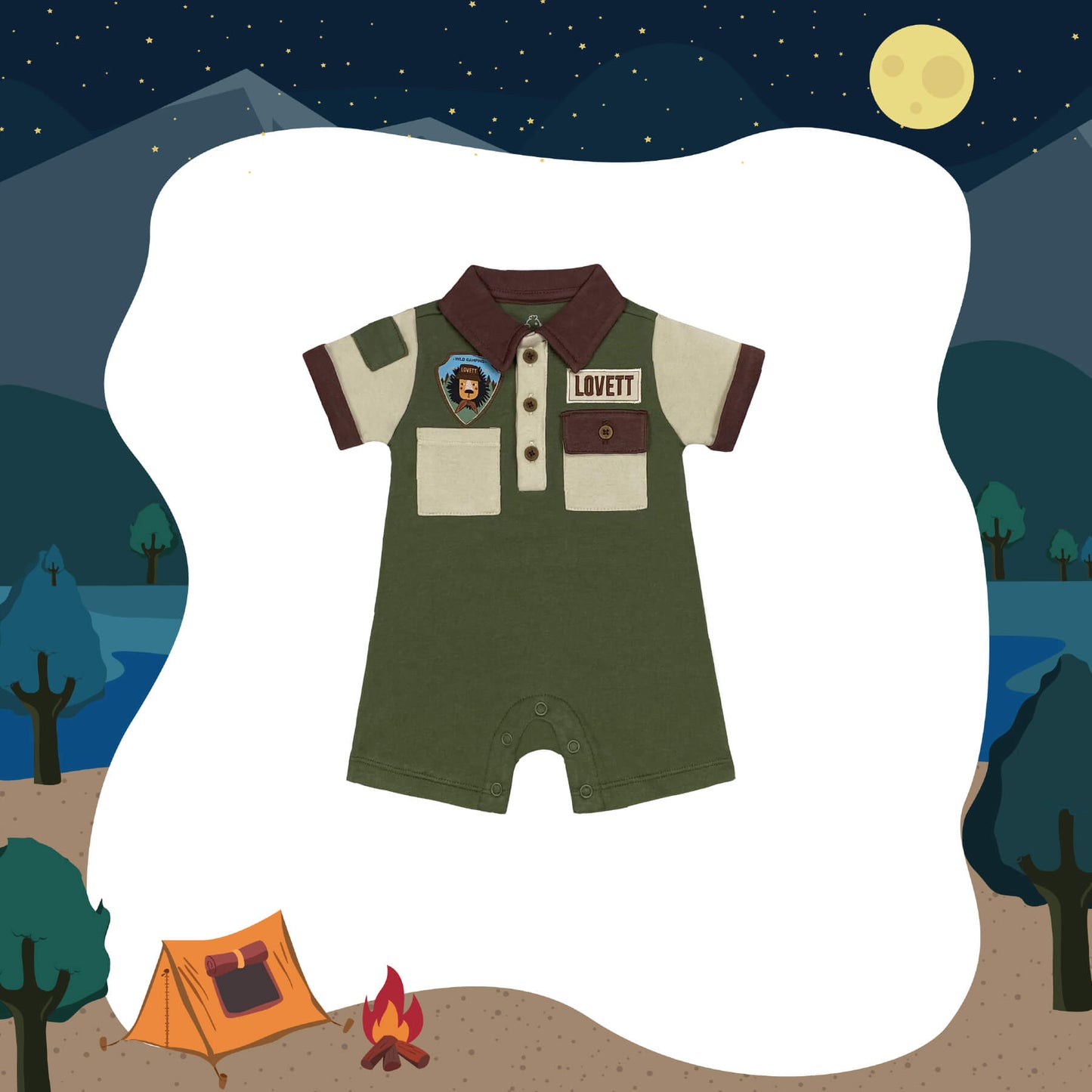 Wild Camping Romper from Little BB Love - Stylish and Comfortably Soft Baby Clothing Store