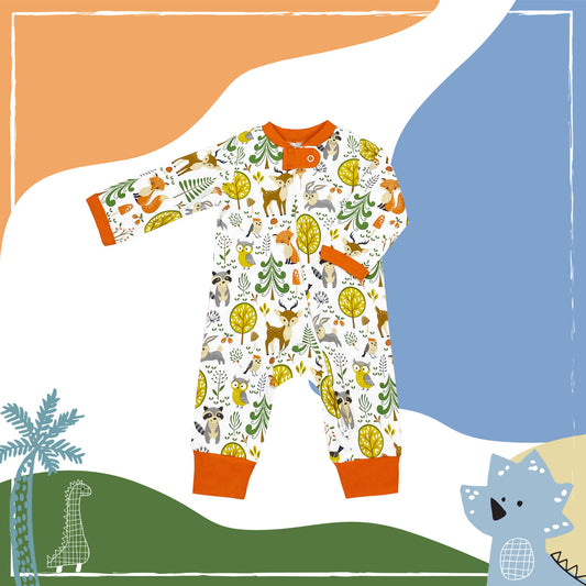 Woodland Friends (Without Footies) Sleep and Play Suit from Little BB Love - Stylish and Comfortably Soft Baby Clothing Store